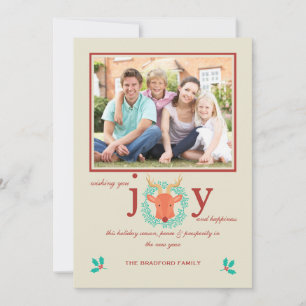 Reindeer Joy Photo Holiday Card