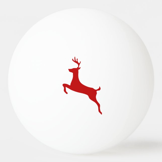 Reindeer Jump Christmas Red Silhouette Golf Balls (Front)