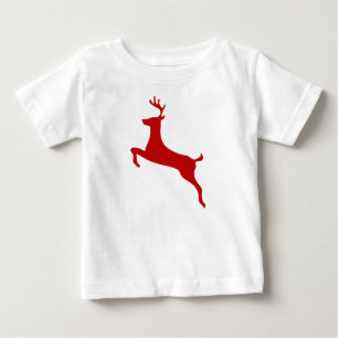 Reindeer Jump Christmas Red Silhouette Trucker Hat Baby T-Shirt