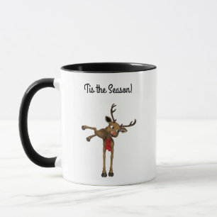 Reindeer Kickup Up Heels Cute Cartoon Mug