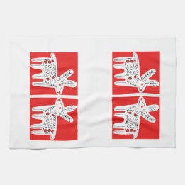 Reindeer Kiss Tea Towel