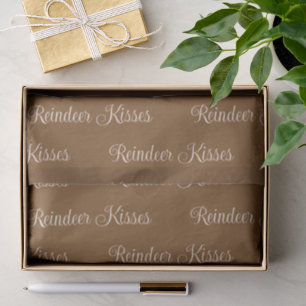 Reindeer Kisses   Rich Cocoa-Brown Christmas Gift Tissue Paper