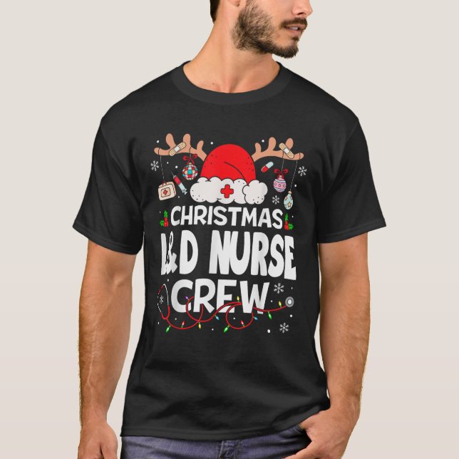Reindeer L d Crew Funny Christmas Labour Delivery  T-Shirt (Front)