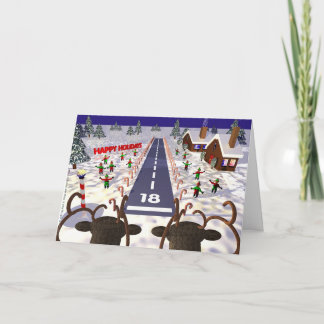 Reindeer Landing Holiday Card