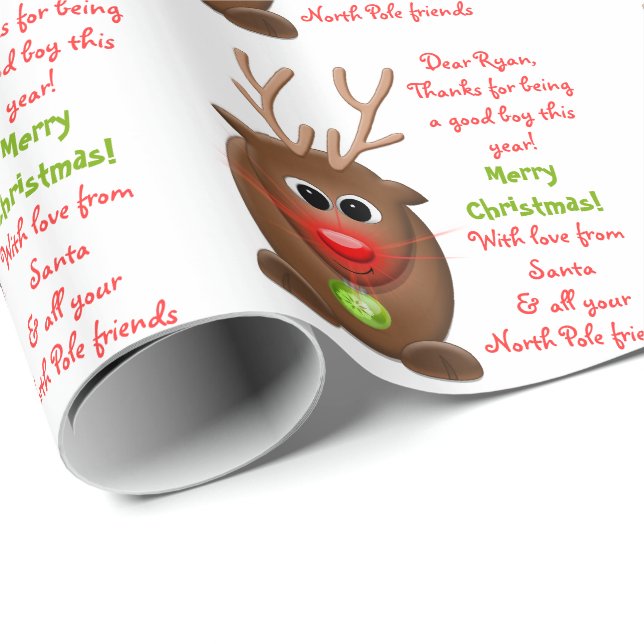 Reindeer Letter from Santa Christmas Xmas Wrapping Paper (Roll Corner)