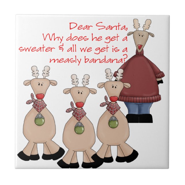 Reindeer Letter to Santa Claus Tile (Front)