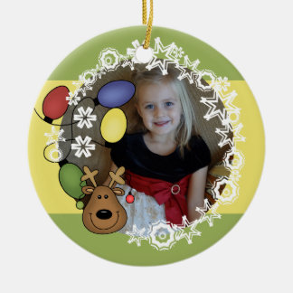 Reindeer Lights Customisable Photo Ornament