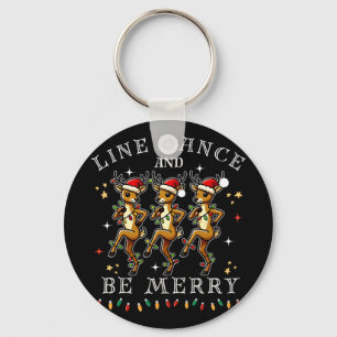Reindeer Line Dance And Be Merry Christmas Festive Key Ring