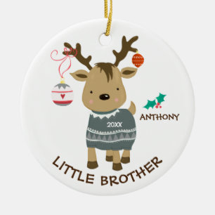 Reindeer Little Brother Christmas Ornament
