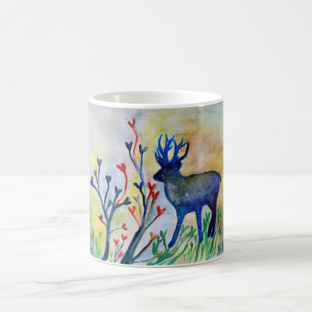 Reindeer Love Animal Art Hearts White Mug (Center)