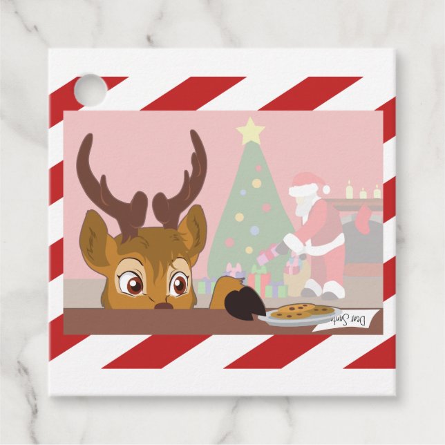 Reindeer Love Cookies Favour Tags (Front)