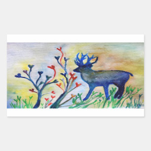 Reindeer Love Rectangle Stickers, Glossy Rectangular Sticker