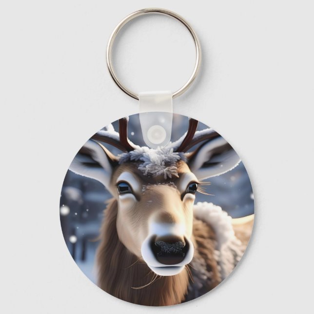 Reindeer Magic: Close-Up of Santas Loyal Companion Key Ring (Front)