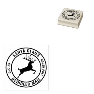 Reindeer Mail Rubber Stamp