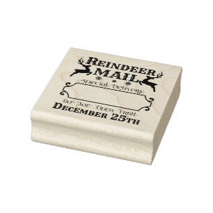 Reindeer Mail Special Delivery Rubber Stamp