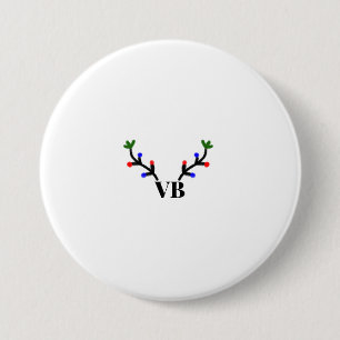 Reindeer merry Christmas add name text name title 7.5 Cm Round Badge