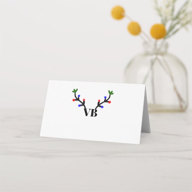 Reindeer merry Christmas add name text name title Place Card (Front)