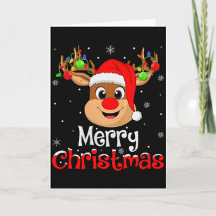 Reindeer Merry Christmas Family Men Women Kids Xma Card