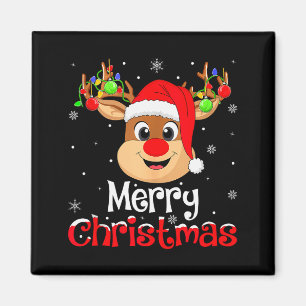 Reindeer Merry Christmas Family Men Women Kids Xma Magnet