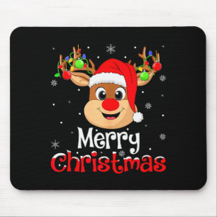 Reindeer Merry Christmas Family Men Women Kids Xma Mouse Mat
