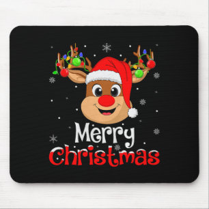 Reindeer Merry Christmas Family Men Women Kids Xma Mouse Mat