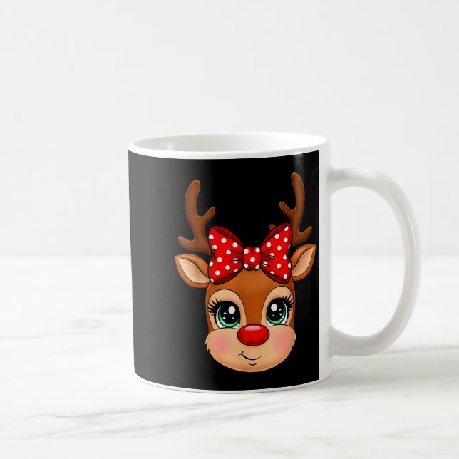 Reindeer Merry Christmas Girl Boy Kids  Coffee Mug (Right)