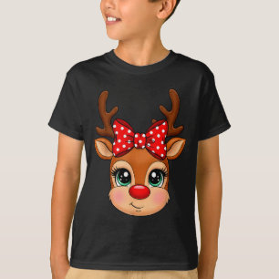 Reindeer Merry Christmas Girl Boy Kids  T-Shirt
