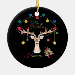 Reindeer Merry Christmas Stylish Ceramic Tree Decoration