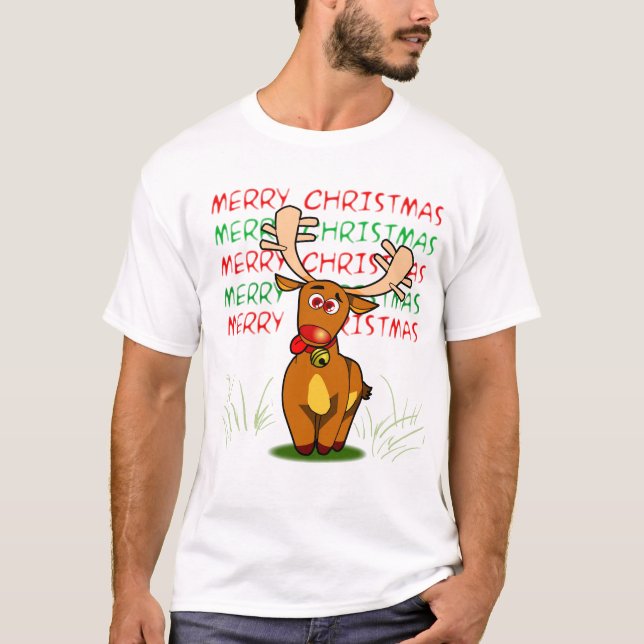 Reindeer Merry Christmas T-shirt (Front)