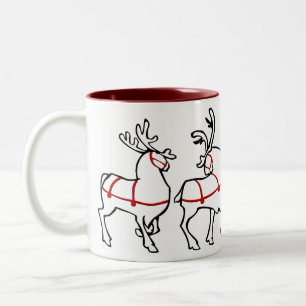 Reindeer Mug Coffee Cup Festive Christmas Cups Dec