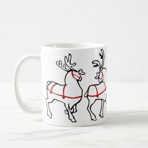 Reindeer Mug Coffee Cup Festive Christmas Decor