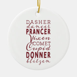 Reindeer Name Circle Ornament