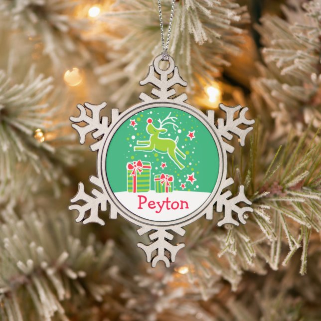 Reindeer named snowflake Christmas ornament (Tree)