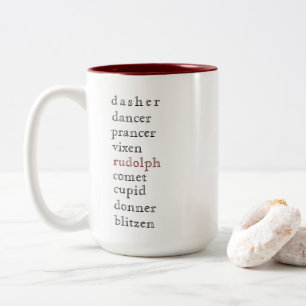 Reindeer Names Holiday Mug
