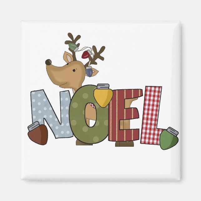 Reindeer Noel Holiday Tshirts and Gifts Magnet (Front)