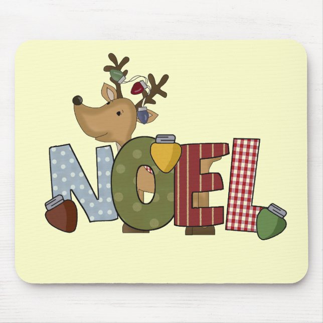 Reindeer Noel Holiday Tshirts and Gifts Mouse Mat (Front)