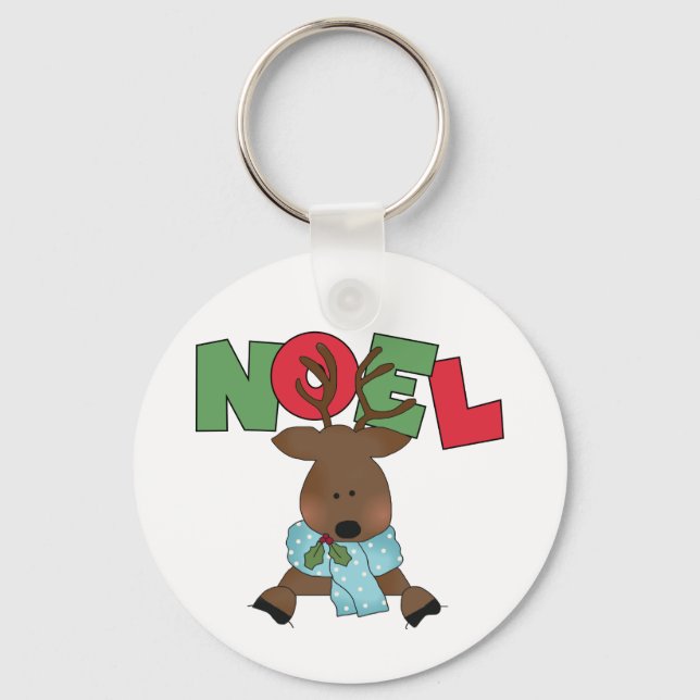 Reindeer Noel Tshirts and Gifts Key Ring (Front)