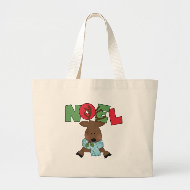 Reindeer Noel Tshirts and Gifts Large Tote Bag (Front)