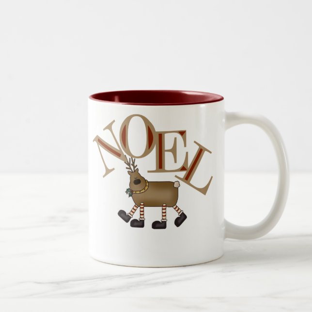 Reindeer NOEL Two-Tone Coffee Mug (Right)