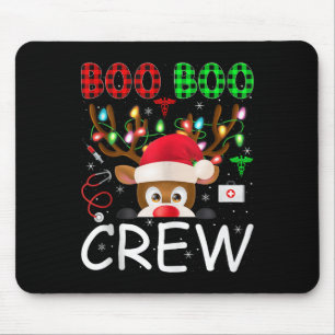 Reindeer Nurse Christmas Scrub Tops Boo Crew Nurse Mouse Mat