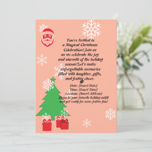 Reindeer Oh What Fun Christmas 1st Birthday Invita Invitation
