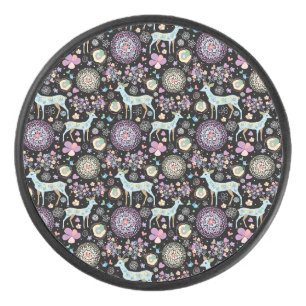 Reindeer Paterna Christmas Hockey Puck