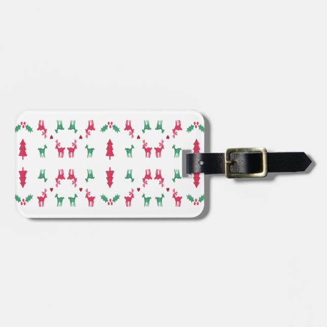 REINDEER PATTERN LUGGAGE TAG (Front Horizontal)