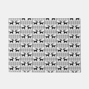 Reindeer Pattern Winter Theme Holiday Christmas Doormat