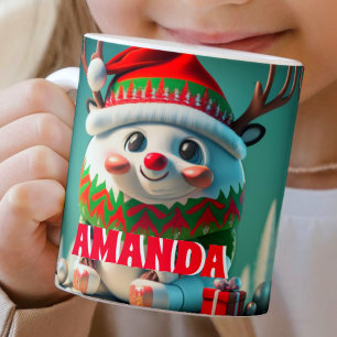 Reindeer Personalised Kids Hot Chocolate Mug