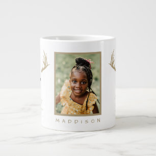 Reindeer Personalised Photo And Name Christmas Gia Large Coffee Mug