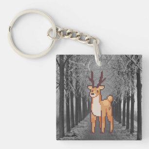 Reindeer, Pixel Art Key Ring