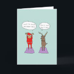 Reindeer Pose | Funny Yoga Comic Christmas Card<br><div class="desc">Oh deer.</div>