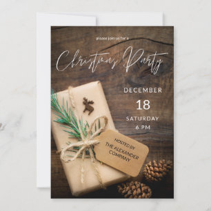Reindeer & Present Christmas Party Invitation