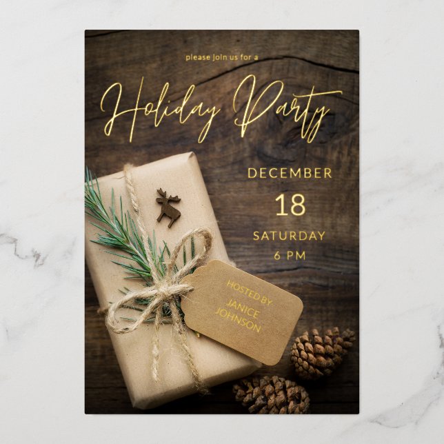 Reindeer & Present Holiday Party  (Front)